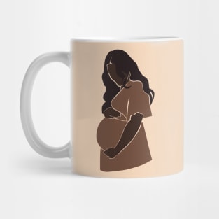 Abstract pregnant vector mother silhouette Illustration Mug